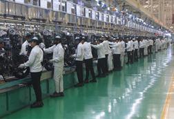 Motorcycle production line in HMSI Fourth Plant