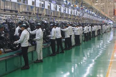 Motorcycle production line in HMSI Fourth Plant
