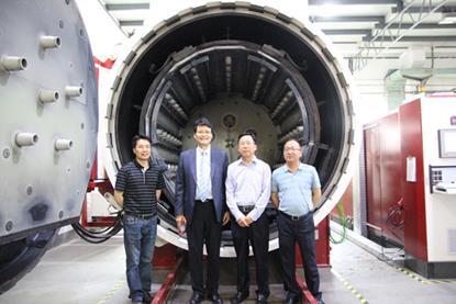 Mr Liang at inauguration of Ningbo vacuum heat treatment furnaces