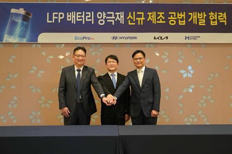 (L to R) Hee-Joong Im (Hyundai Steel), Junwon Suh (EcoPro BM), and Soonjoon Jung (Hyundai Motor & Kia) are key figures in the project