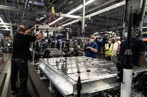 Battery pack assembly at Volkswagens Chattanooga