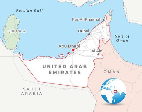 Map of United Arab Emirates (UAE)