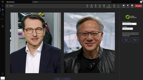 Milan Nedeljković, BMW Board member for Production (left) and NVIDIA CEO and founder Jensen Huang