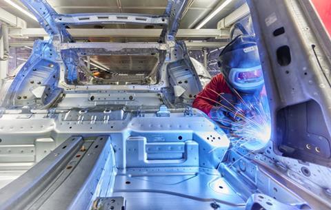 The body shop of the Audi e-tron GT at Böllinger Höfe
