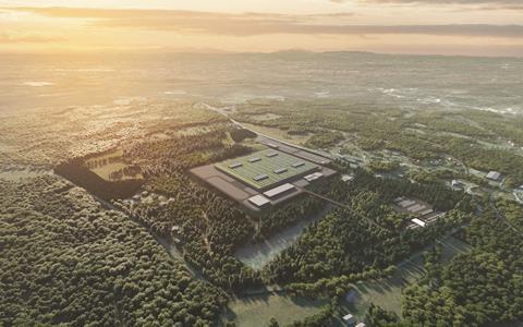 A visualisation of BMW’s new battery assembly plant at Woodruff