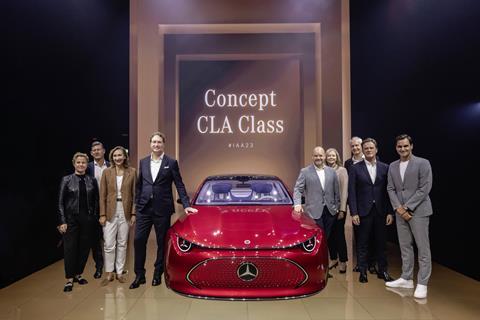 The Mercedes-Benz Concept CLA Class was unveiled at IAA Mobility 2023 in Zurich