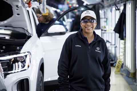 A Volkswagen employee at the Chattanooga plant