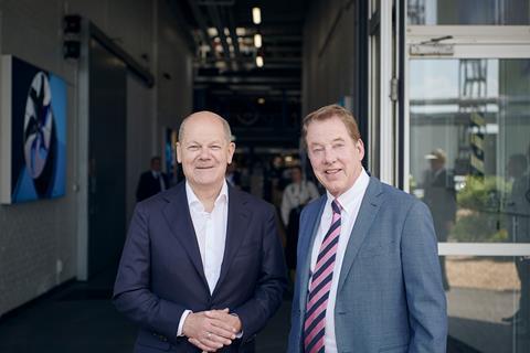 Olaf Scholz, Bill Ford (left to right) open Ford's new EV plant in Cologne