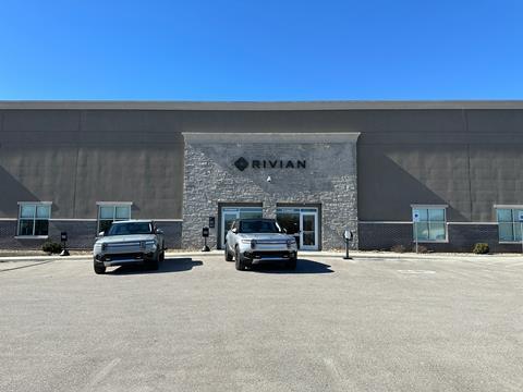 Rivian Electronic Truck Delivery Lot