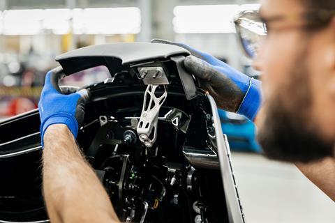 3D printed fixture for the soft-top BMW i8 Roadster