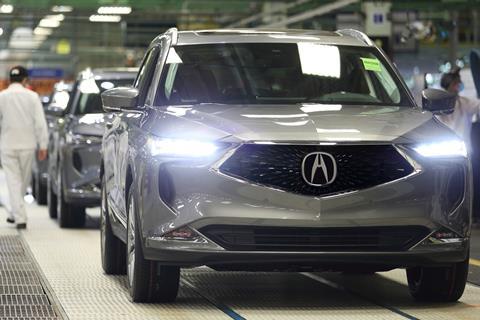 Production of the 2022 Acura MDX at East Liberty Auto plant