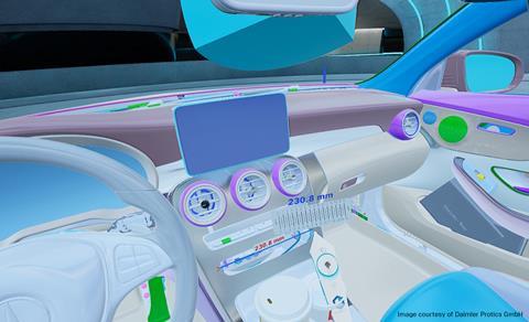 Daimler interior measurement using Unreal engine